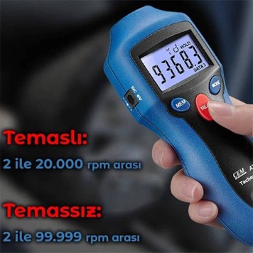 CEM AT8 Temaslı Temassız Devir Ölçer Takometre-1