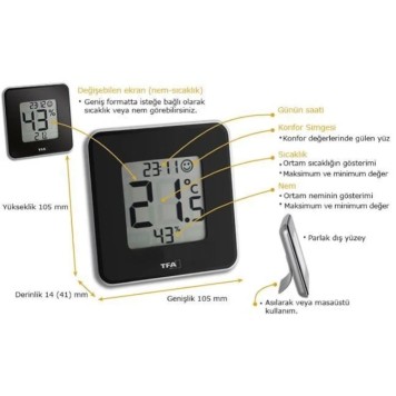TFA 30.5021.01 Style Ortam Sıcaklık ve Nem Ölçer-1