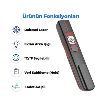 TFA 31.1139.05 Circle Pen Kalem Tip Lazer Termometre -1