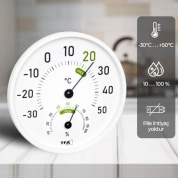TFA 45.2045.02 Geniş Göstergeli Analog Sıcaklık Nem Ölçer-1