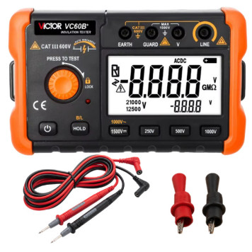 Victor VC60B+ İzolasyon Direnci Test Cihazı 5GΩ | 1000V Dijital Megaohmmetre