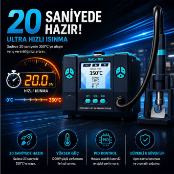 Bakon BK861 Intelligent Sıcak Hava Havya İstasyonu-5