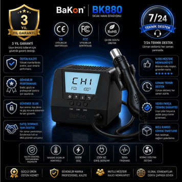 BAKON BK880 Sıcak Hava İstasyonu-7