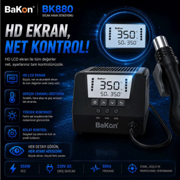 BAKON BK880 Sıcak Hava İstasyonu-3